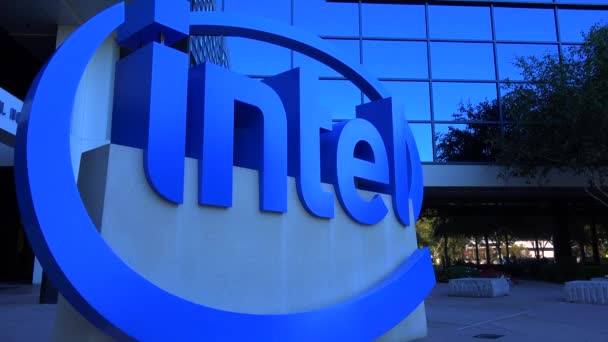 Intel Markas di lembah silikon — Stok Video