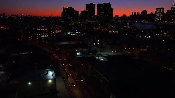 Ciudad de Nueva York al atardecer — Vídeos de Stock