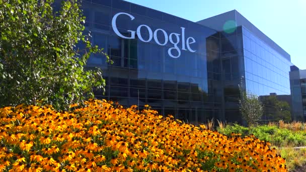 Google hoofdkwartier in silicon valley — Stockvideo