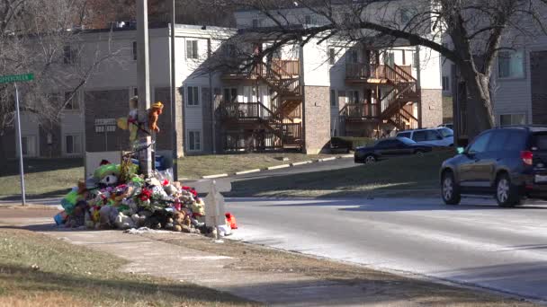 Makeshift memorial for Michael Brown — Stock Video