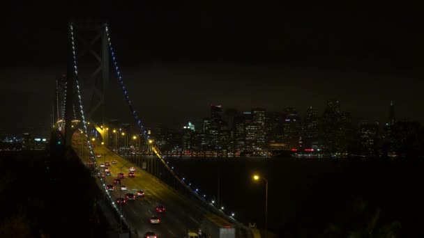 San Francisco boven de Bay Bridge — Stockvideo