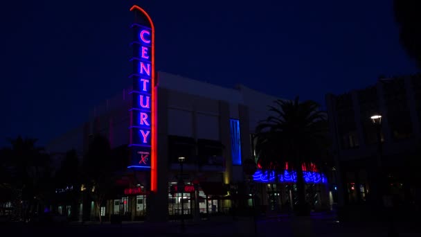 Century movie theater sign — Stock Video