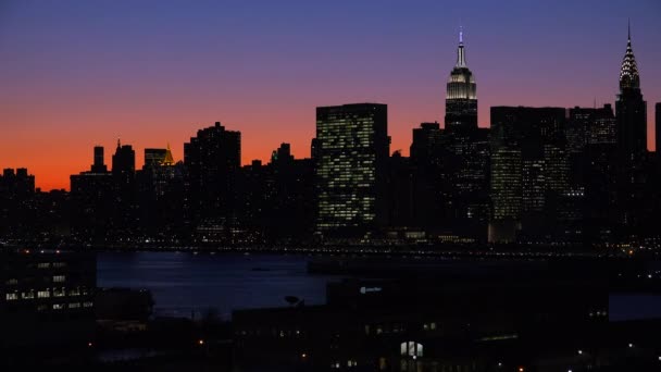 Στον ορίζοντα του Μανχάταν πόλη της Νέας Υόρκης — Αρχείο Βίντεο