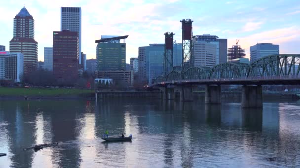 Willamette Fluss nach Portland — Stockvideo