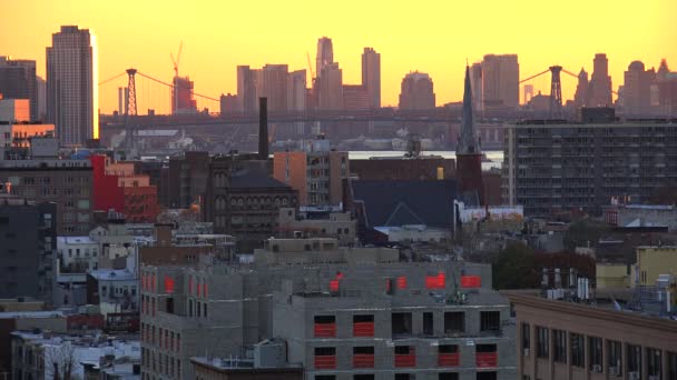 Brooklyn e Queens skyline — Vídeo de Stock