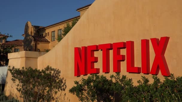 Markas Netflix di lembah silikon — Stok Video