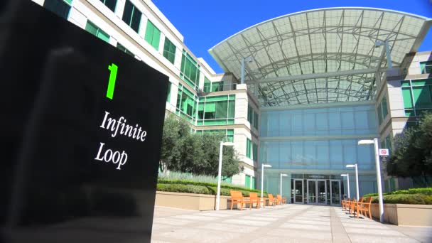 Apples huvudkontor i Cupertino Kalifornien — Stockvideo