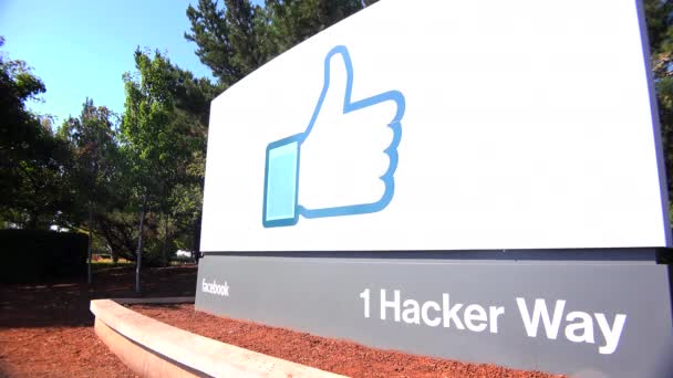 Sede centrale di Facebook nella Silicon Valley — Video Stock