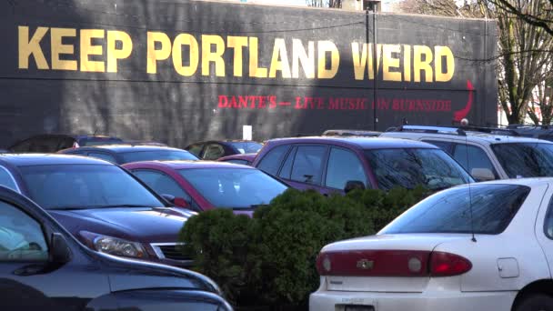 Manter Portland sinal estranho — Vídeo de Stock
