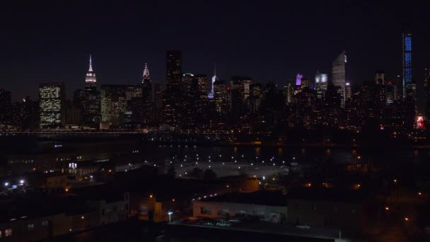 Manhattan y el horizonte de la ciudad de Nueva York — Vídeos de Stock