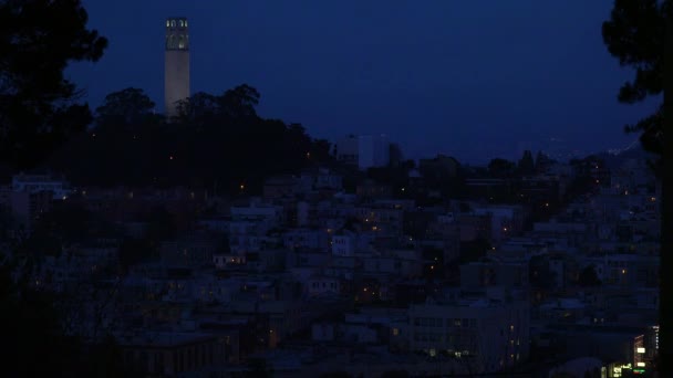 San Francisco dengan latar belakang Bay Bridge — Stok Video