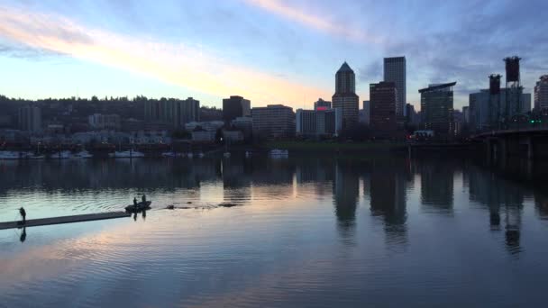 Panoramabild av Willamette River — Stockvideo