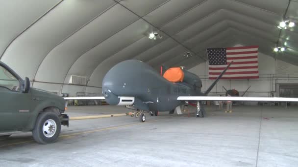 Rq-4 drone spaningsflygplan — Stockvideo
