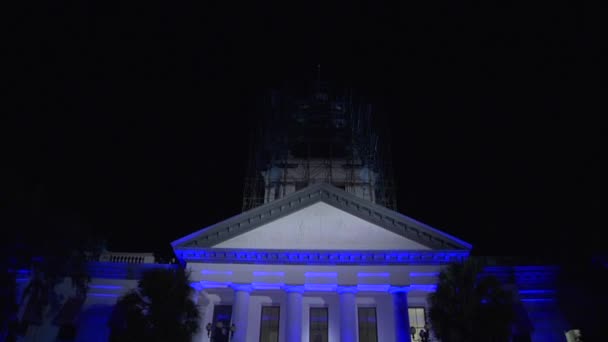 De hoofdstad van de staat Florida gebouw 's nachts — Stockvideo