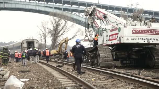 Metro Norte descarrilamiento del tren — Vídeo de stock