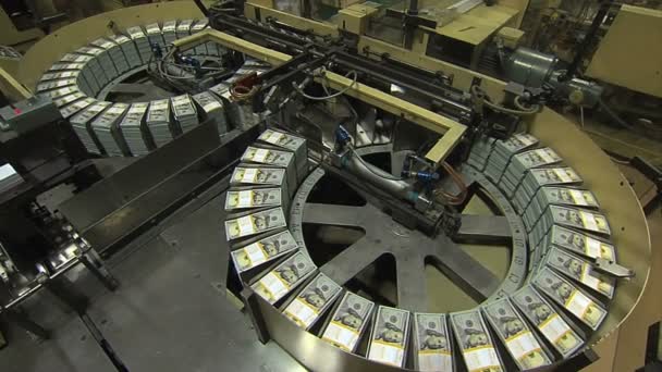 One-hundred bills are printed — Stock Video