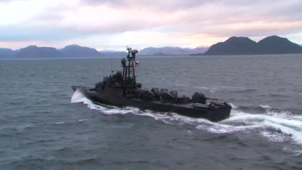 Un vascello della Marina cilena — Video Stock