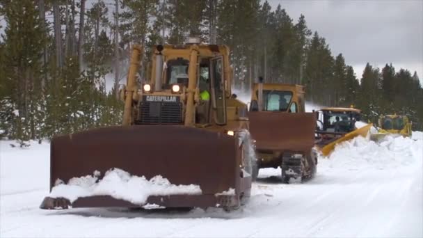 Snowplows açık yollar — Stok video