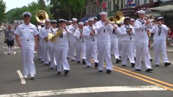 Marcha del Cuerpo de Infantería de Marina y soldados de la Marina — Vídeos de Stock