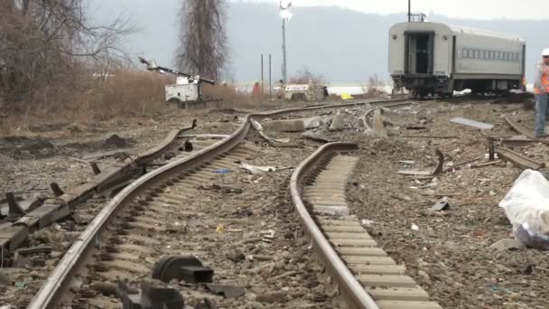 Metro Norte descarrilamiento del tren — Vídeos de Stock