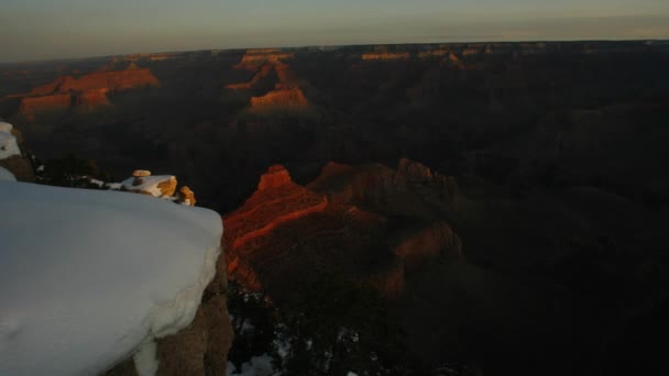 Sunrise Гранд-Каньйон в зимовий період — стокове відео