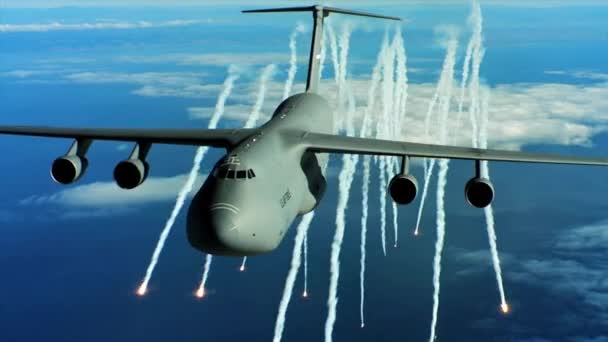 US Air Force C-5 tijdens de vlucht — Stockvideo