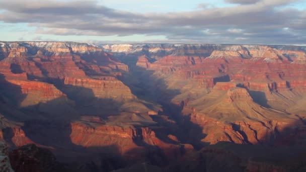 Grand Canyon rim at sunrise — Stock Video