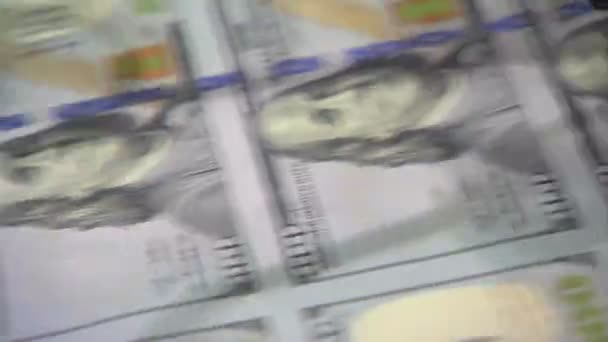 One-hundred bills are printed — Stock Video