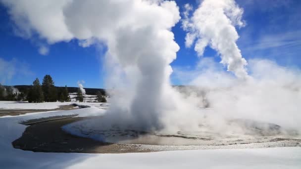 Una región geotérmica en el Parque Nacional de Yellowstone — Vídeos de Stock