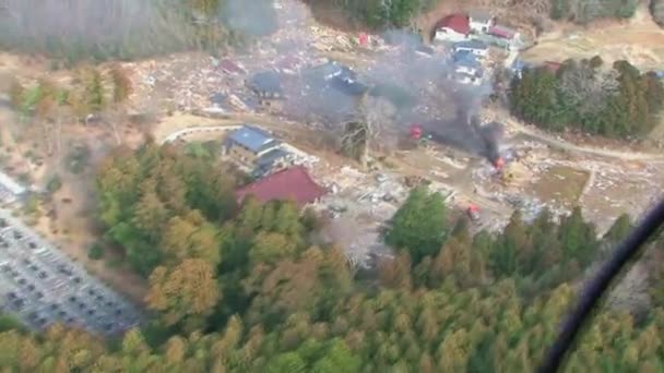 Destrucción después del terremoto y tsunami de Japón — Vídeo de stock