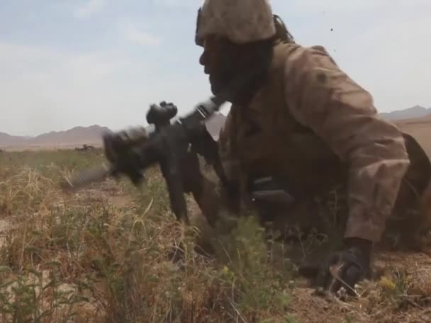 U.S. Marines engage with the Taliban — Stock Video