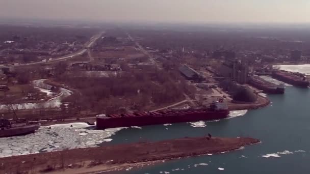 Aerials oltre il confine Canada - Stati Uniti — Video Stock