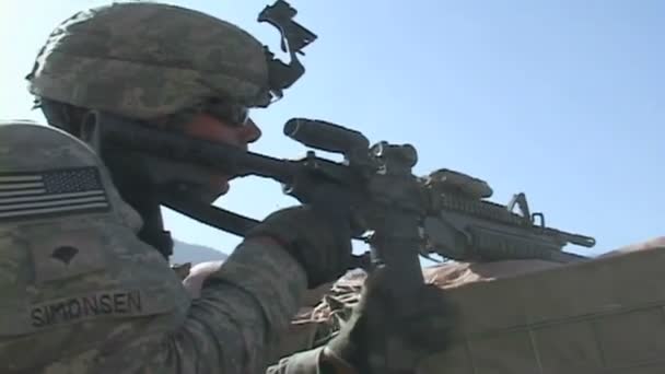 Combattimento USA e Afghanistan Afghanistan — Video Stock