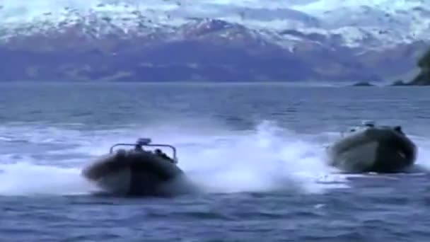 Marines practice an amphibious landing assault — Stock Video