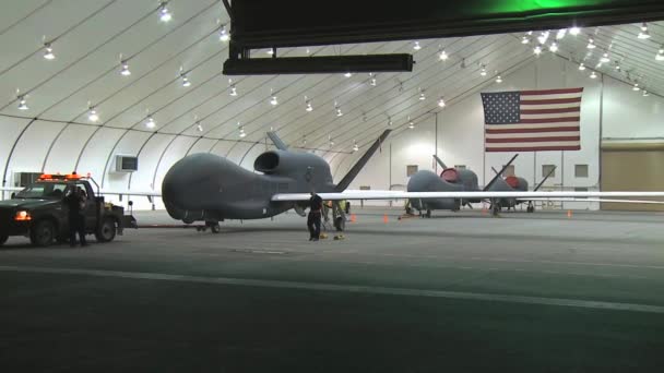 Drone verkenningsvliegtuigen worden gebruikt door de US Air Force — Stockvideo