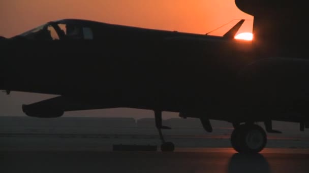 Air Force plane taxis for takeoff — Stock Video