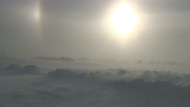 Сильная метель обрушилась на Антарктиду — стоковое видео