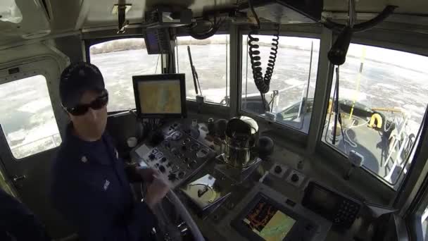 Coast Guard icebreaker boot — Stockvideo