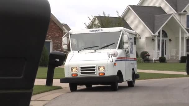 US Postal fordon leverans av post — Stockvideo