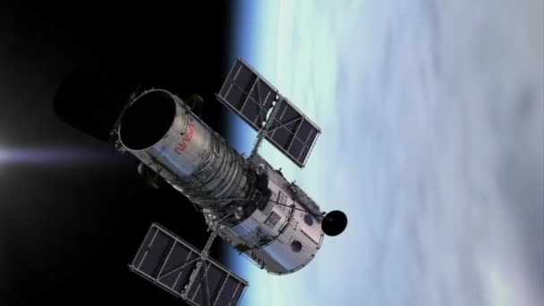 Il telescopio spaziale Hubble nello spazio — Video Stock