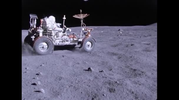 Lunární rover Apollo 11 na měsíci — Stock video