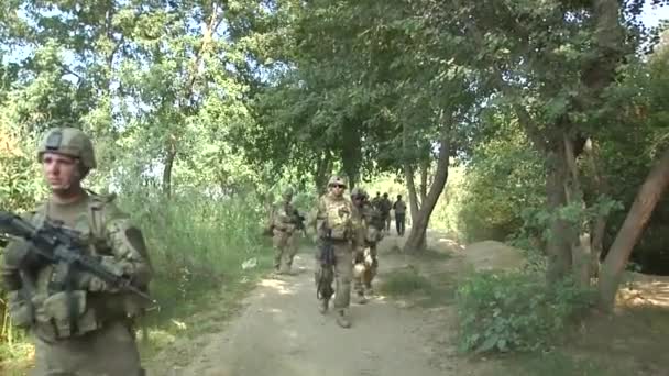 Marines patrull i provinsen Nangarhar — Stockvideo