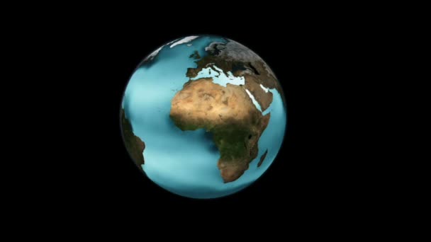 Carte animée de la terre et de ses océans — Video