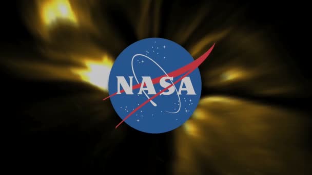 Das nasa-Logo auf schwarzem Hintergrund — Stockvideo