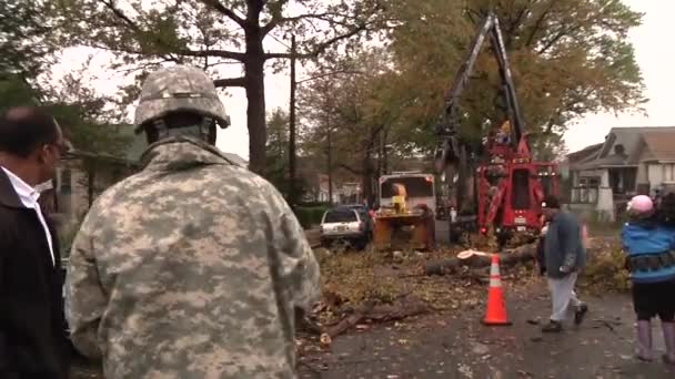 Storm damaged areas of the city — Stock Video