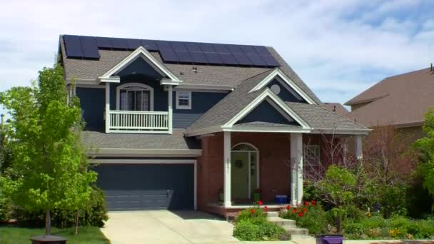 Tilt down to solar panels — Stock Video