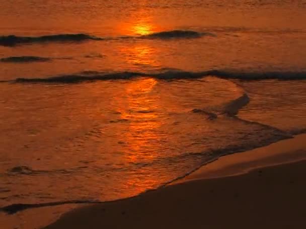 Beach waves breaking slowly — Stock Video