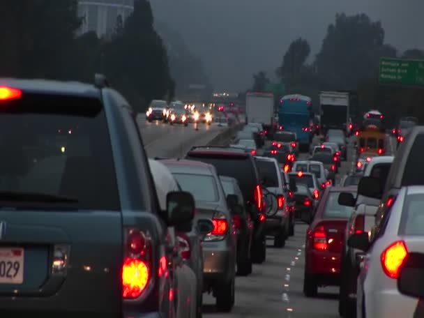 Ruch prowadzi w dół freeway — Wideo stockowe