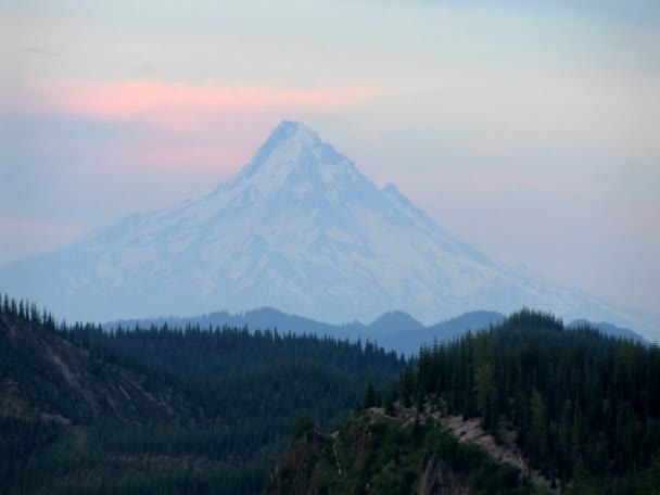 Sommet de montagne s'élève au-dessus de la forêt — Video