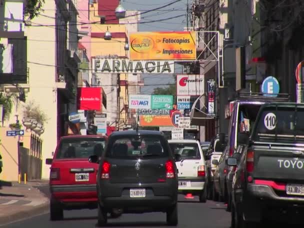 Argentinië stad met auto 's — Stockvideo